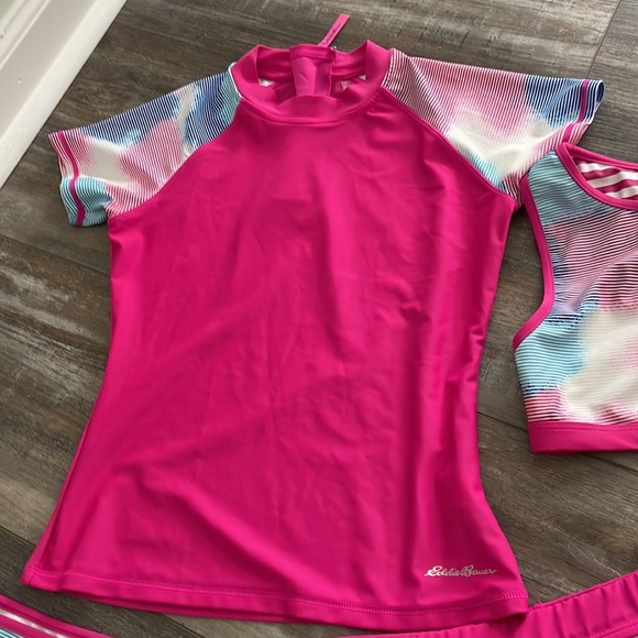 GIRL'S Eddie Bauer Youth Reversible 4 Piece Swim Set Size 10/12 - Picture 4 of 11